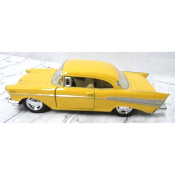 1957 Chevy Bel Air Collectible 1/40 Scale Diecast Kinsmart Yellow - Picture 3 of 6